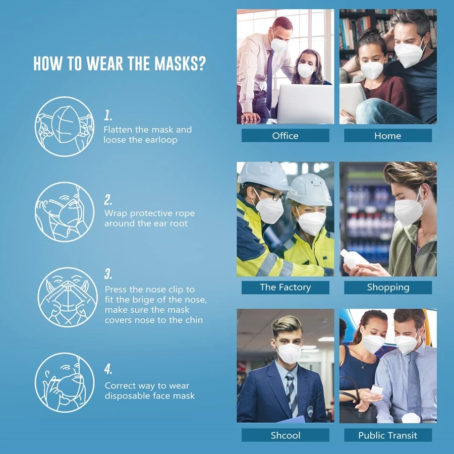10-200PCS Mascarillas FPP2 Bla - огляд і ціна Disposable Surgical Mask